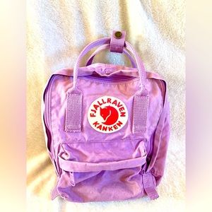 FjallRaven mini purple backpack